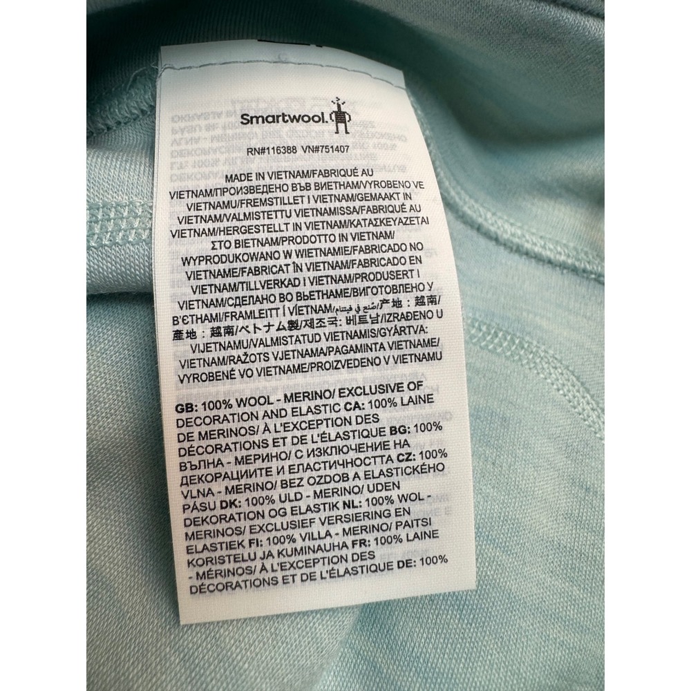 Smartwool Classic Thermal Merino Base Layer Bottoms Bleached Aqua Heather - Picture 8 of 15